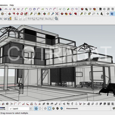Plan 3d maison architecte pessac 5